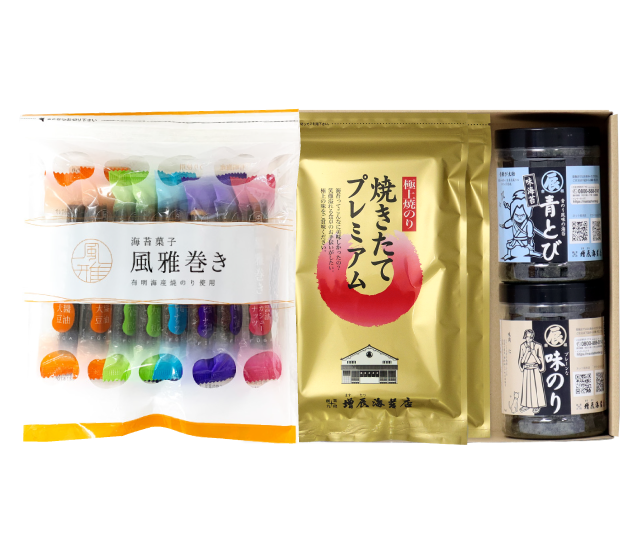 湊－みなと－ 風雅巻きミックスパック　焼きたてプレミアム2袋　味のり2種　ギフト　通販限定送料込み